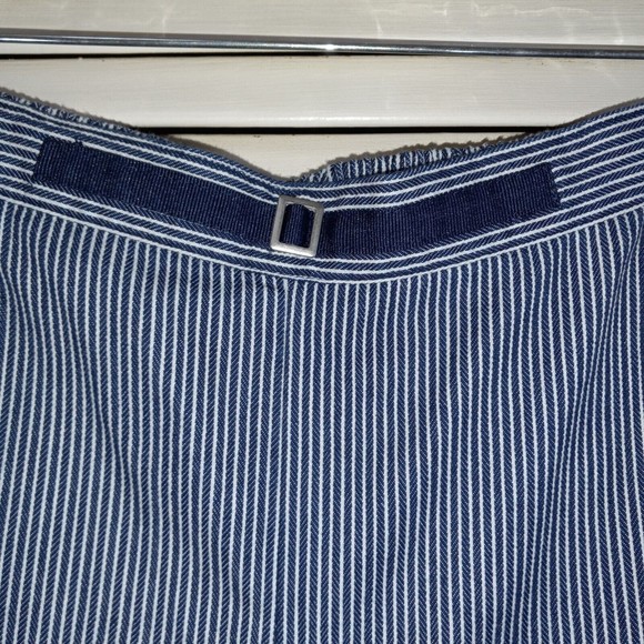 Alfred Dunner Pants Size 18 Blue Pull On Straight Leg Pockets Pin Stripe Cropped - Picture 2 of 12